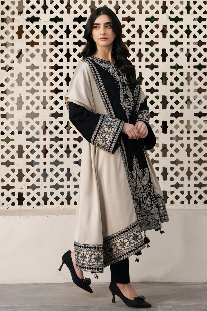 JZ-13 Unstitched Embroidered Lawn Suit With Digital Printed Monar Slub Dupatta