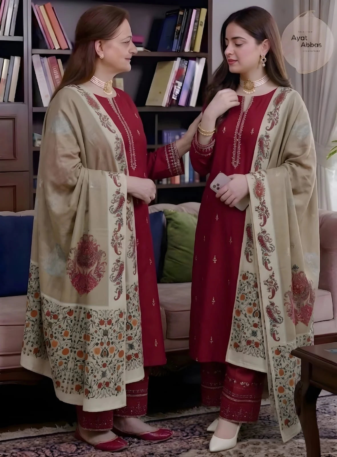 AA-14 Unstitched Embroidered Lawn Suit 3pc With Digital Printed Dupatta