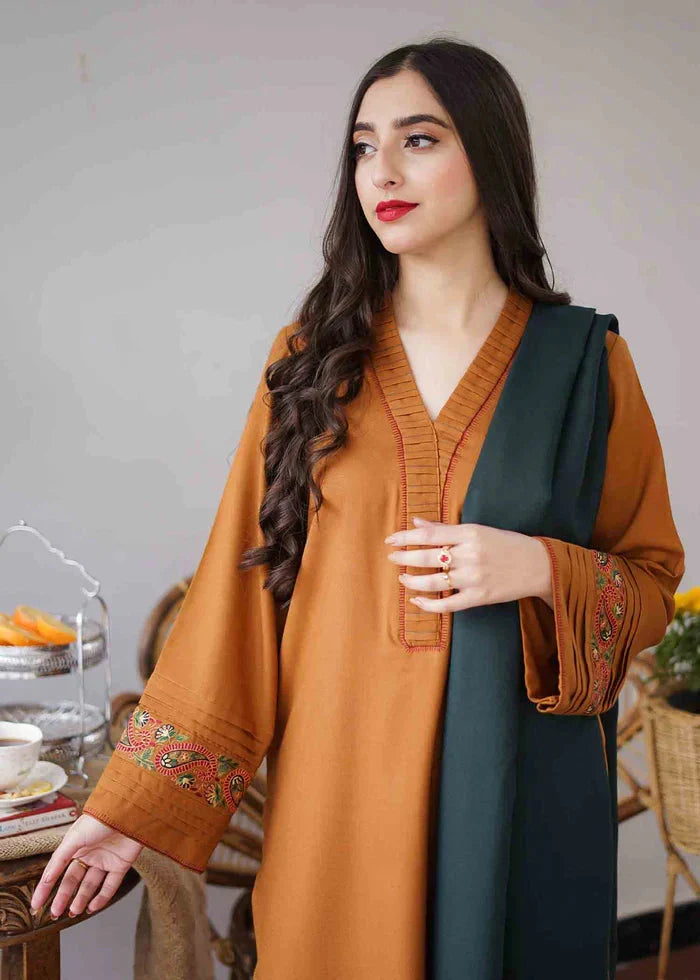 GA-1120 Unstitched Heavy Embroidered Dhanak Suit Embroidered Dhanak Shaw