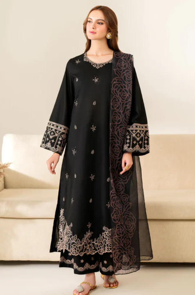 GA-11 Unstitched Embroidered Lawn Suit 3pc With Digital Printed Fancy Voil Dupatta