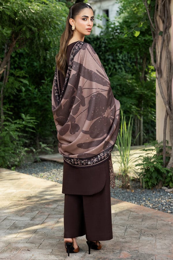 BQ-140 Dhanak Embroidered Suit With Digital Printed Wool Shawl