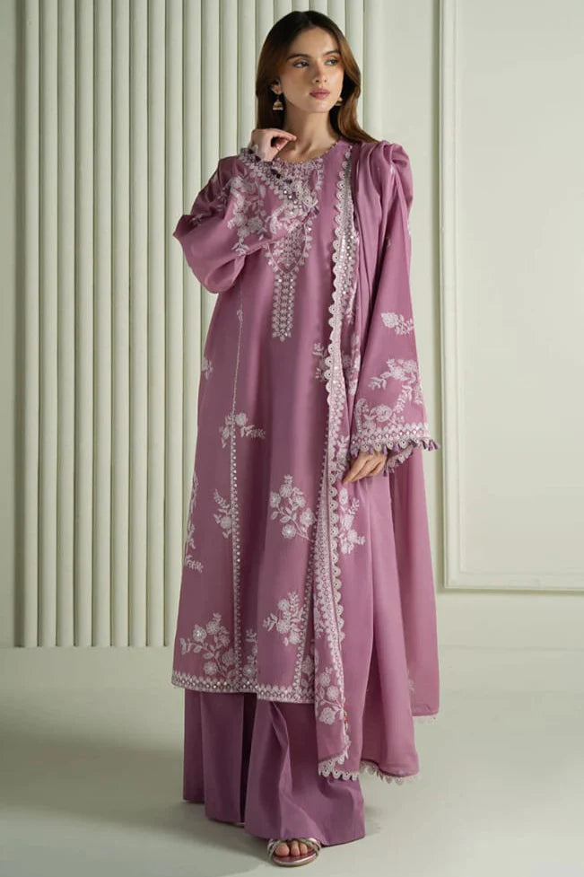 CS-900 Unstitched Heavy Embroidered Lawn Suit With Embroidered Lawn Shawl