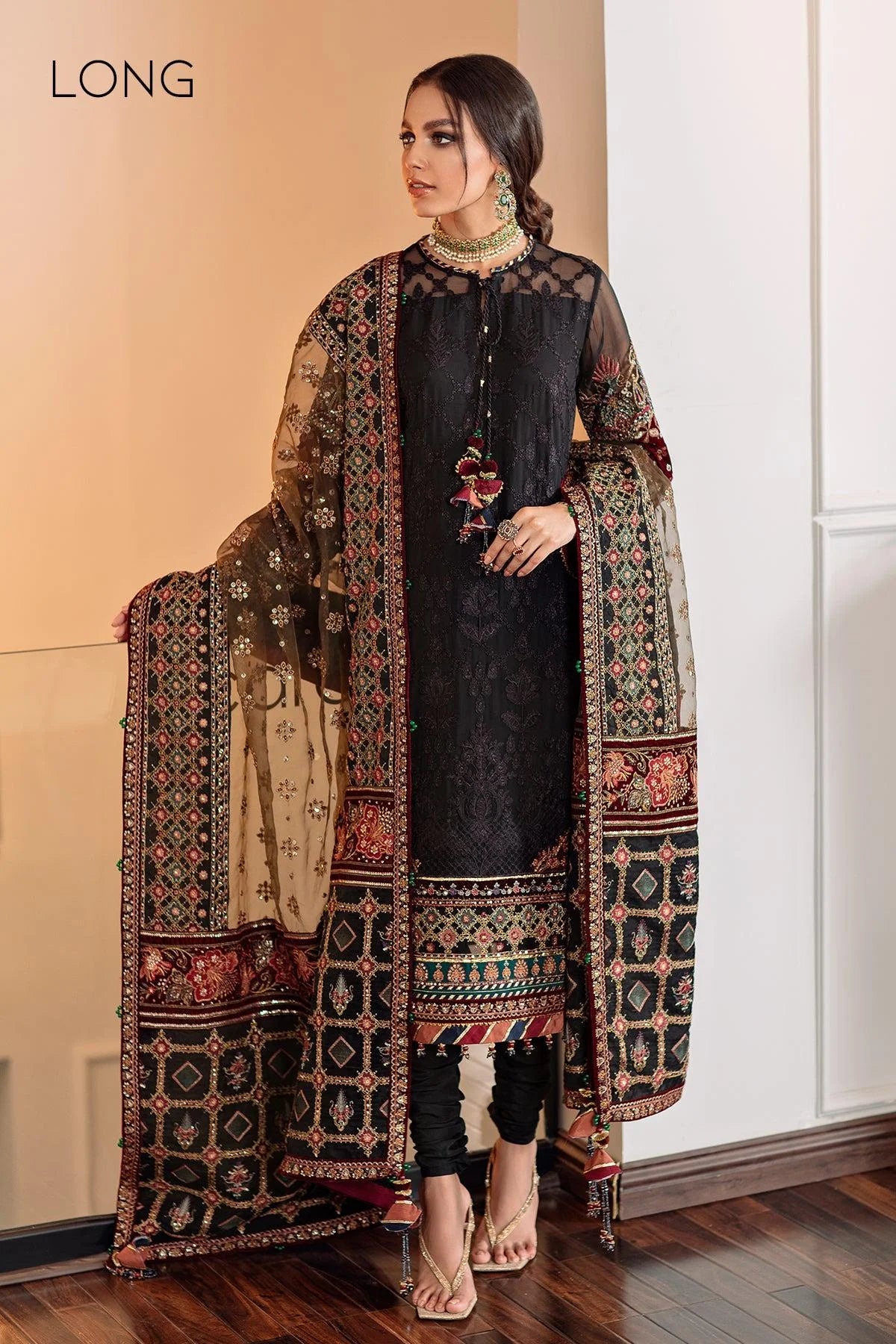BQ-14 3pc Fully Heavy Embroided Lawn suit with Embroided Organza Dupatt