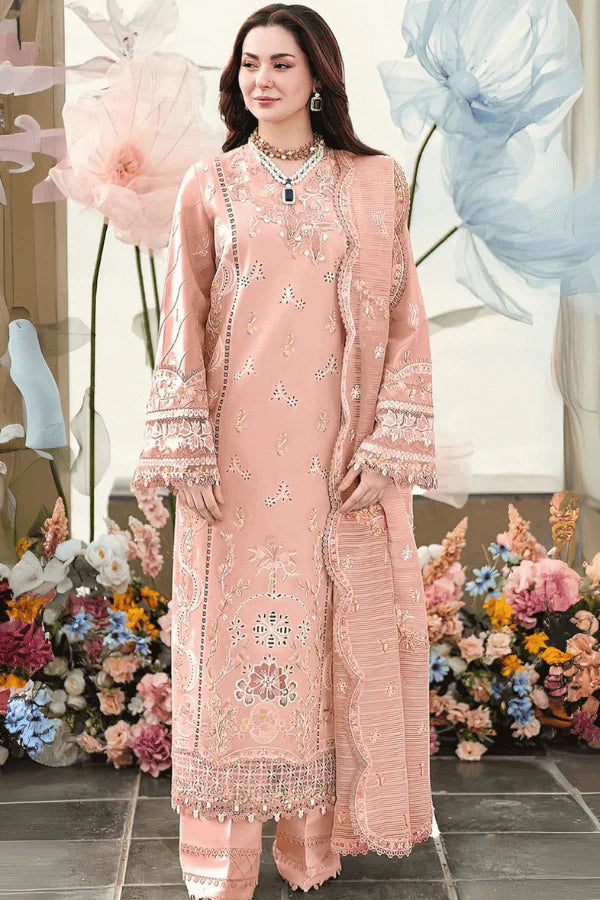 QL-2780 3 Piece Unstitched Heavy Embroidered Lawn Suit ( Heavy Embroidered Cotton Net Dupatta )
