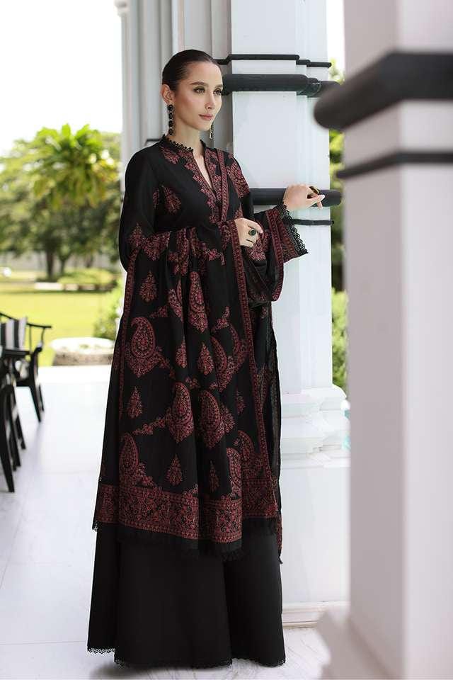 SP-565 Unstitched Heavy Embroidered Dhanak Suit With Embroidered Dhanak Shawl
