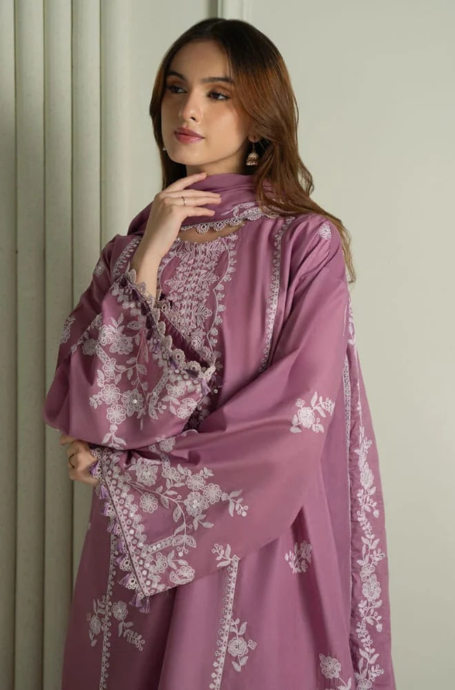 CS-900 Unstitched Heavy Embroidered Dhanak Suit With Embroidered Dhanak Shawl
