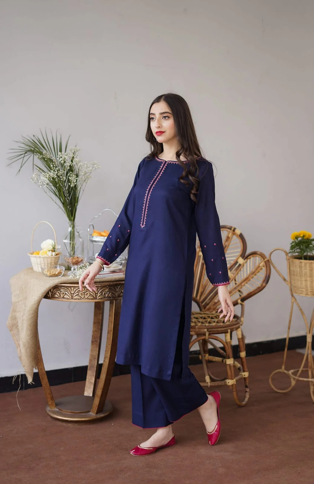 MB-1146 Unstitched Fully Embroided Dhanak Suit With Dhanak Dupatta