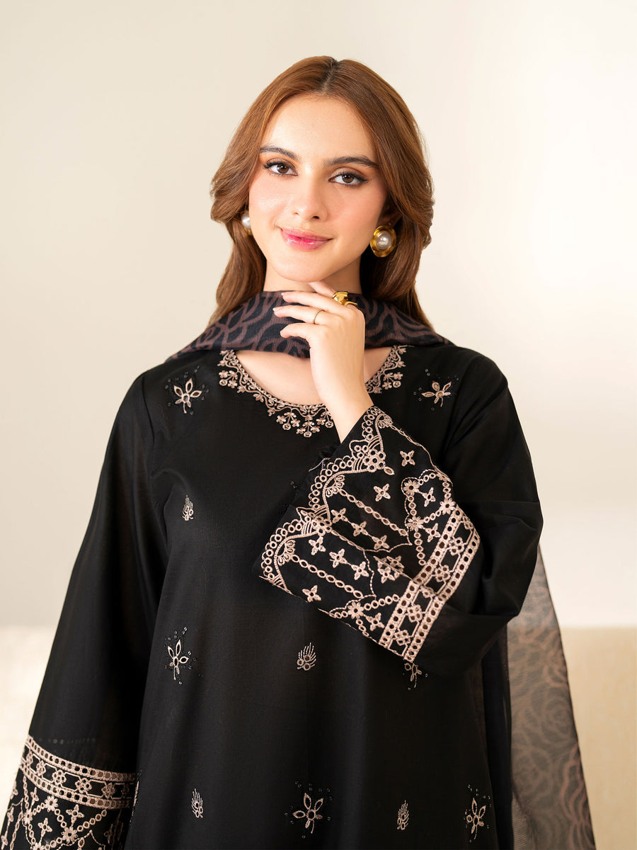 GA-9633 Unstitched Fully Embroidered Dhanak Suit With Printed Wool Shawl