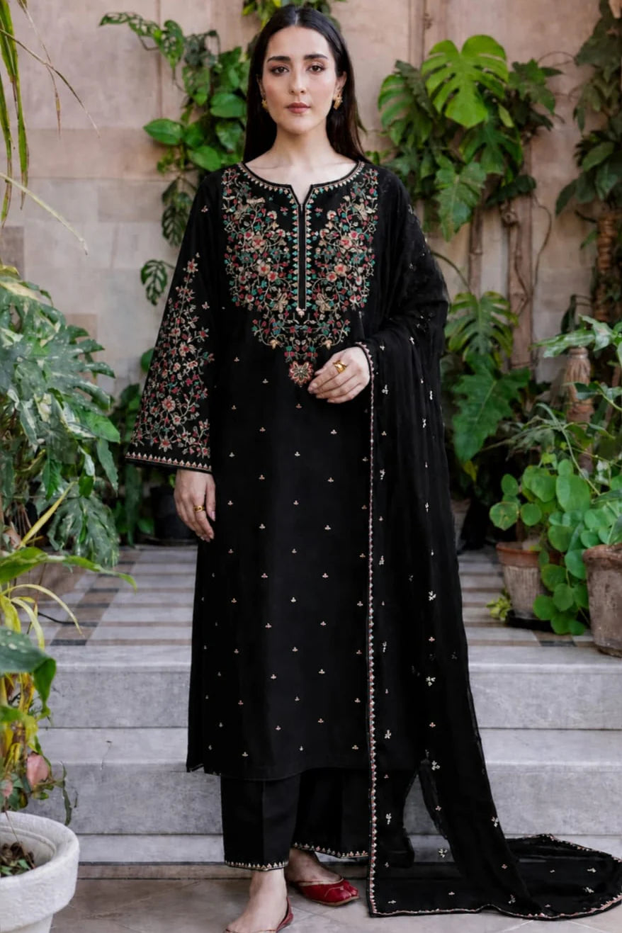 BT2800 HIGHLY RECOMMENDED Unstitched Fully Embroidered Lawn Suit With Embroidered Bamber Chiffon Dupatta