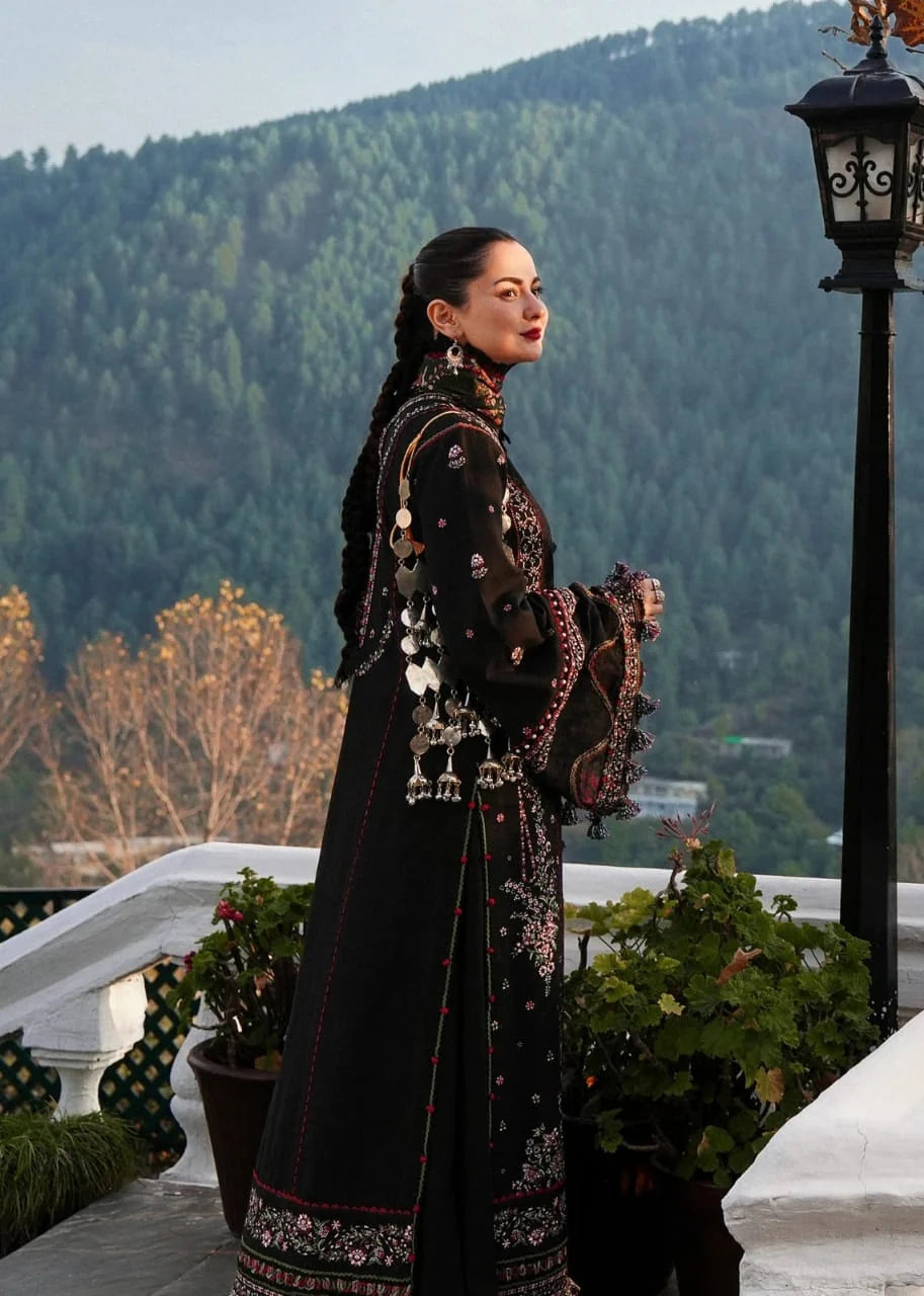MB-520 Dhanak Embroidered Suit With Digital Printed Woolen Shawl