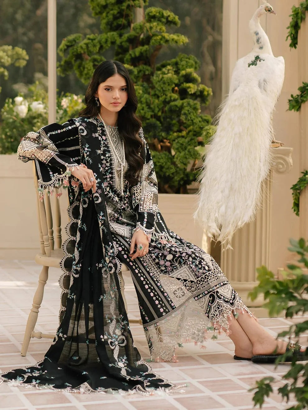 BIL06 Lawn Embroidered 3pc Suit With Bamber Chiffon Embroidered Dupatta