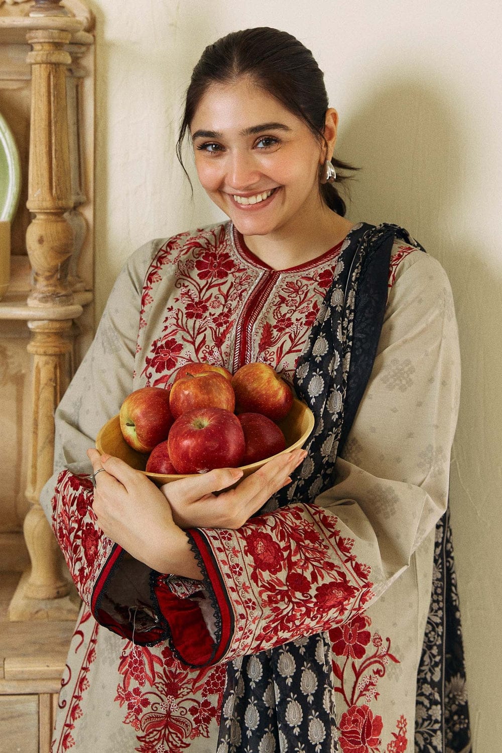 ZS-57 Unstitched Fully Embroided Dhanak Suit With Wool Shawl