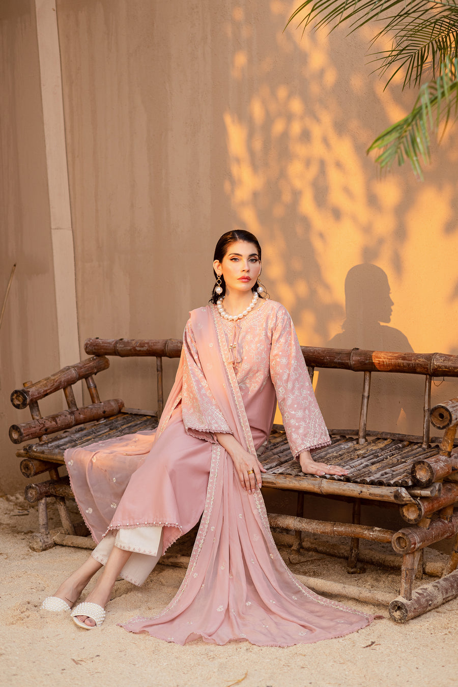 BK-2383 Unstitched Heavy Embroidered Dhanak Suit With Embroidered Dhanak Shawl