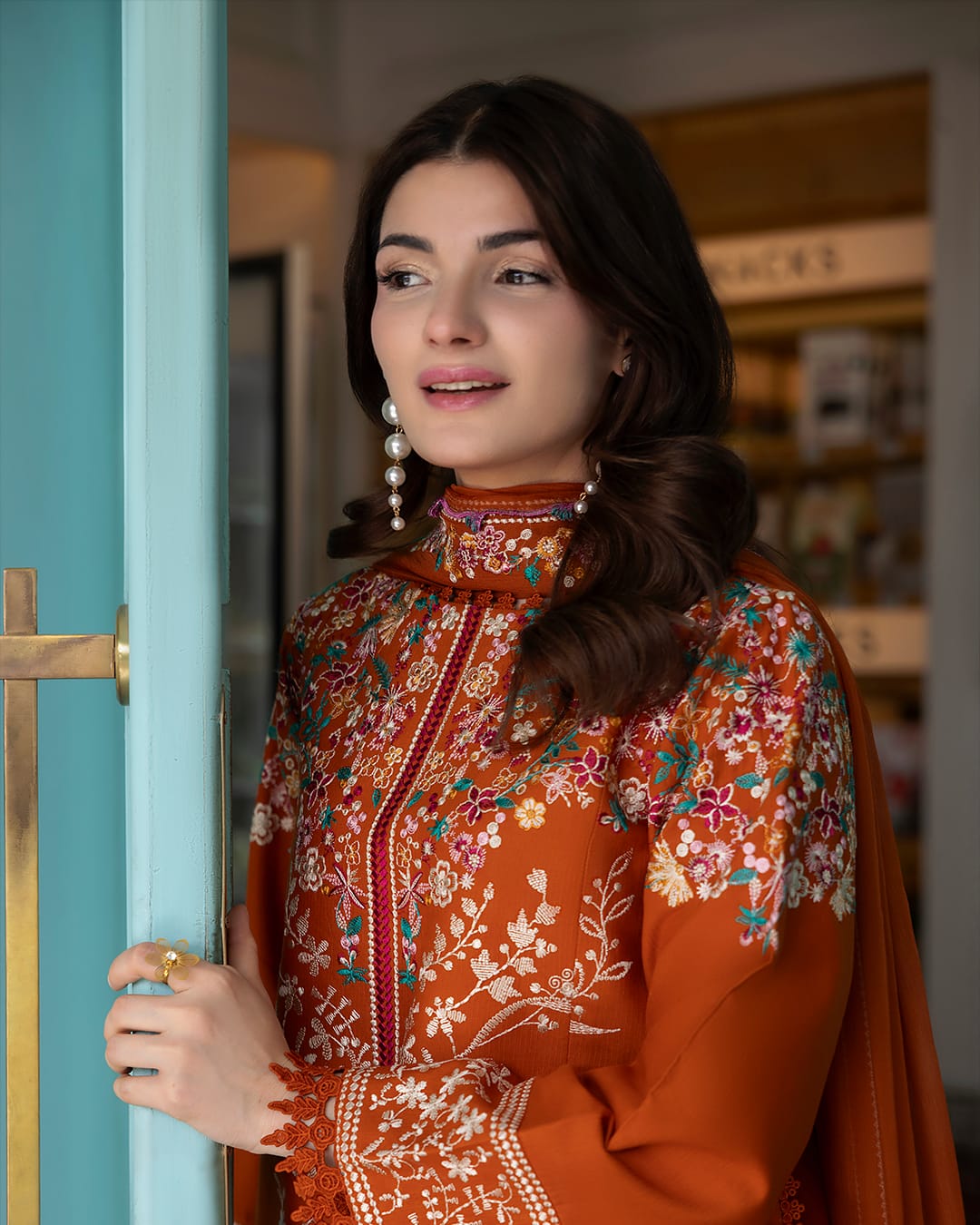 PZ-2633 Unstitched Fully Embroidered Dhanak Suit With Digital Printed Wool Shawl