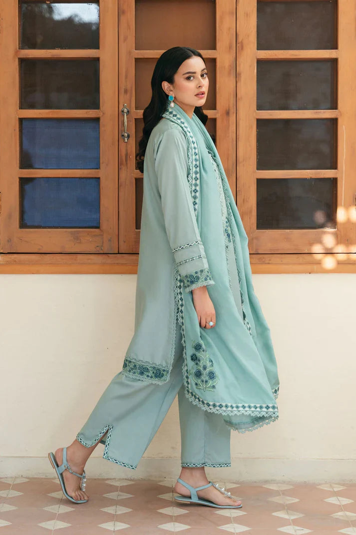 MB-2845 Lawn Unstitched Embroidered shirt With Printed Monar Dupatta