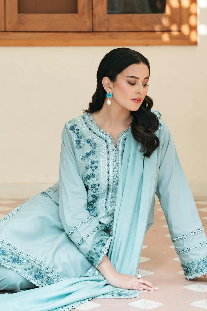 MB-2845 Lawn Unstitched Embroidered shirt With Printed Monar Dupatta