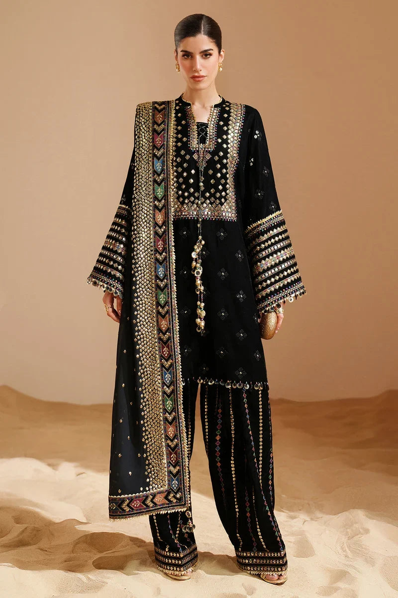 Luxury Velvet Unstitched Suit With Chiffon Embroidered Dupatta ( Ready To Wear )