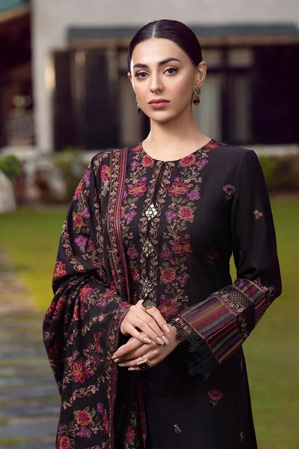 BR-920 Unstitched Heavy Embroidered Dhanak Suit Embroidered Dhanak Shawl