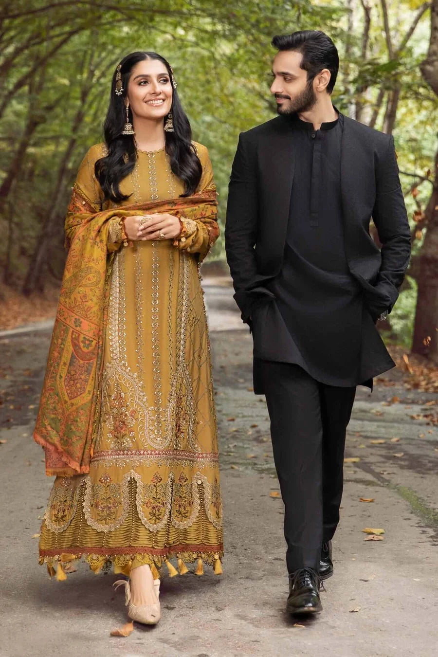 MB-3110 Dhanak Unstitched Fully Embroidered Suit With Printed Blended Shawl