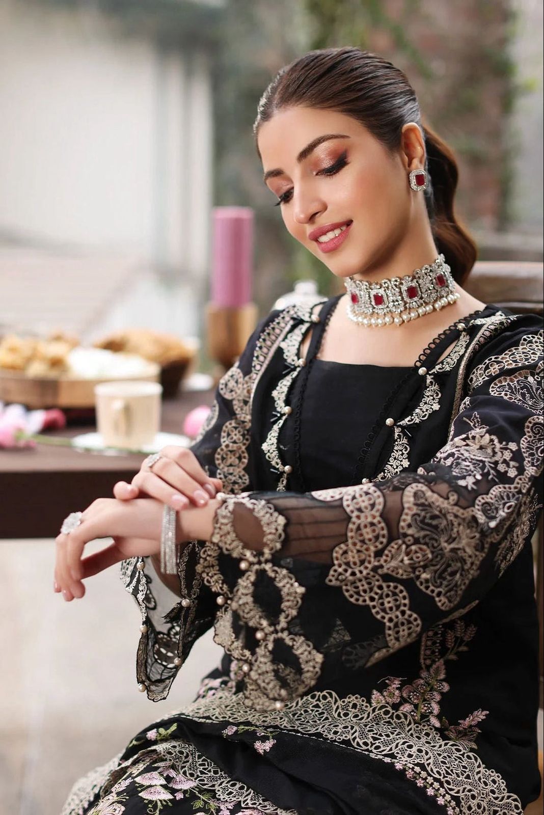 KF-2644 Unstitched Heavy Embroidered Dhanak Suit With Embroidered Dhanak Shawl