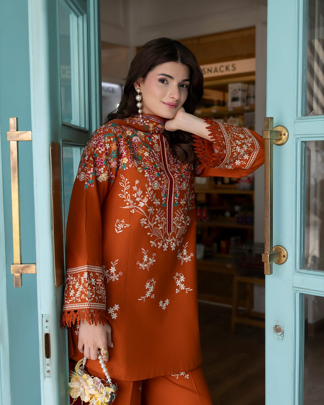 PZ-2633 Unstitched Fully Embroidered Dhanak Suit With Digital Printed Wool Shawl