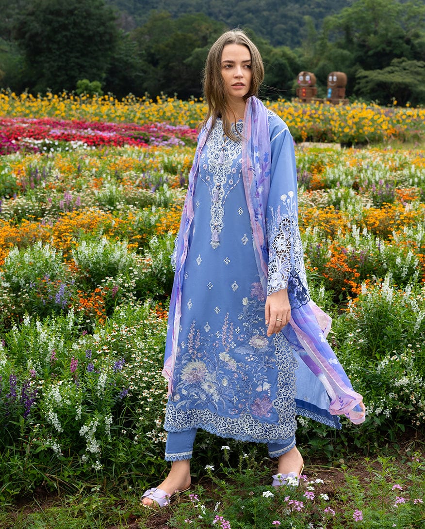 MS-2780 Lawn Unstitched Embroidered 3pc Suit With Monar Digital Printed Dupatta