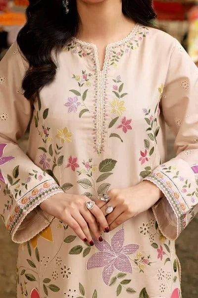 Aneelas-Lawn Unstitched Embroidered Suit With Digital Printed Dupatta