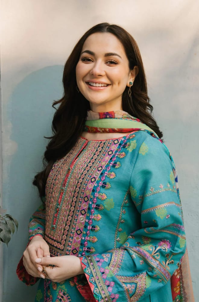 ZH-2733 Unstitched Fully Embroidered Dhanak Suit With Digital Printed Wool Shawl