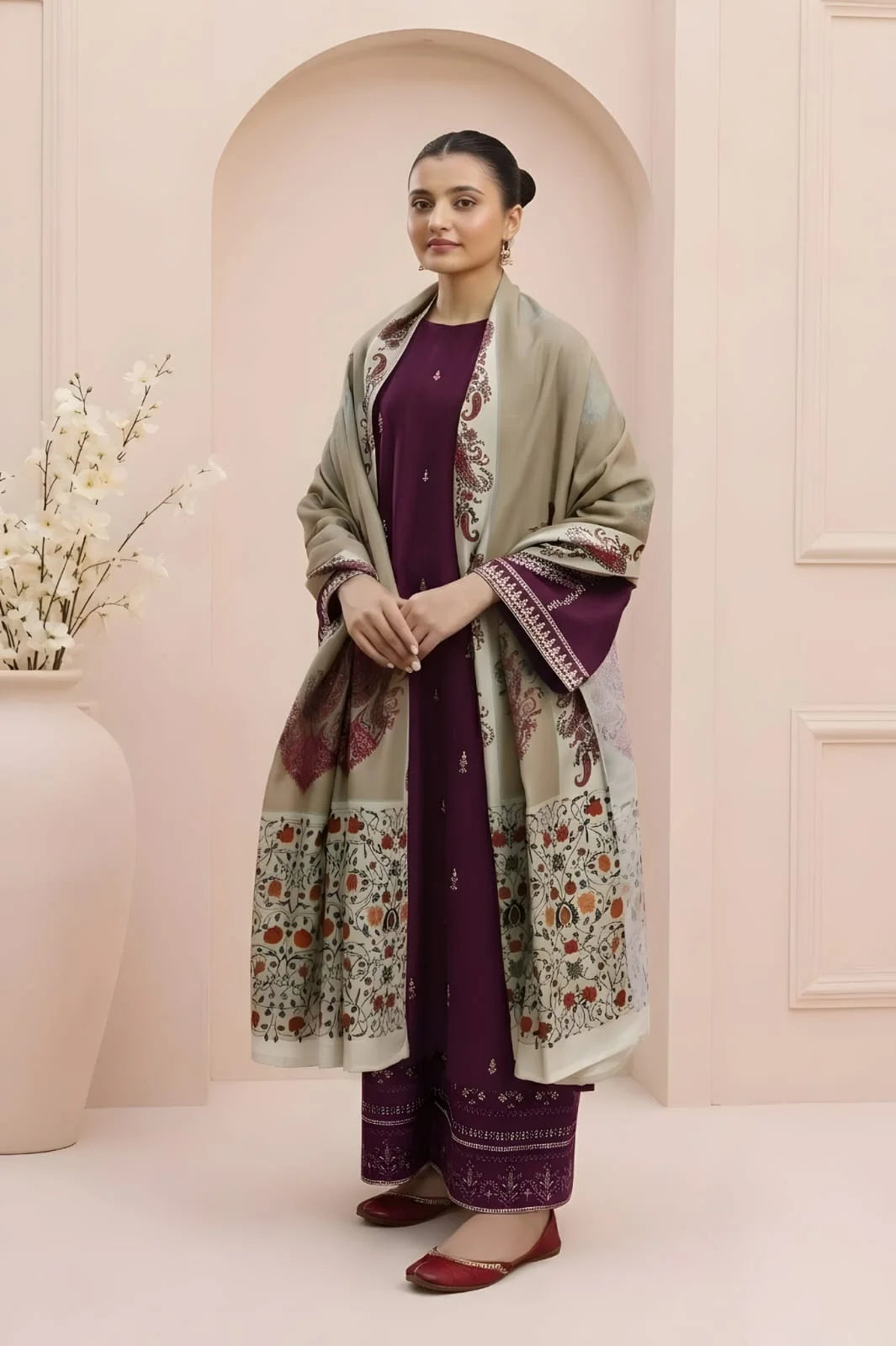 AA-16 Unstitched Embroidered Lawn Suit 3pc With Digital Printed Dupatta