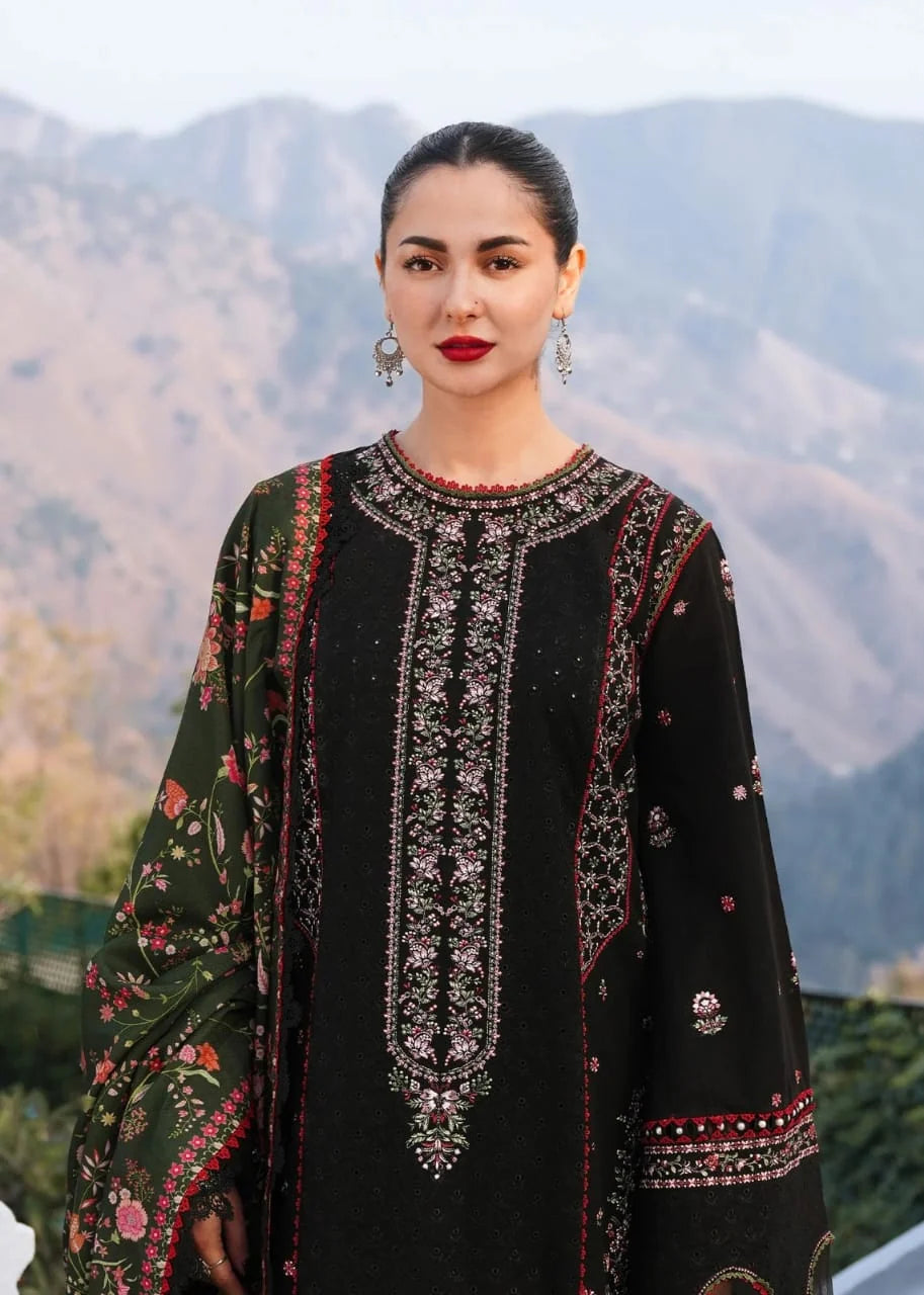 MB-520 Dhanak Embroidered Suit With Digital Printed Woolen Shawl