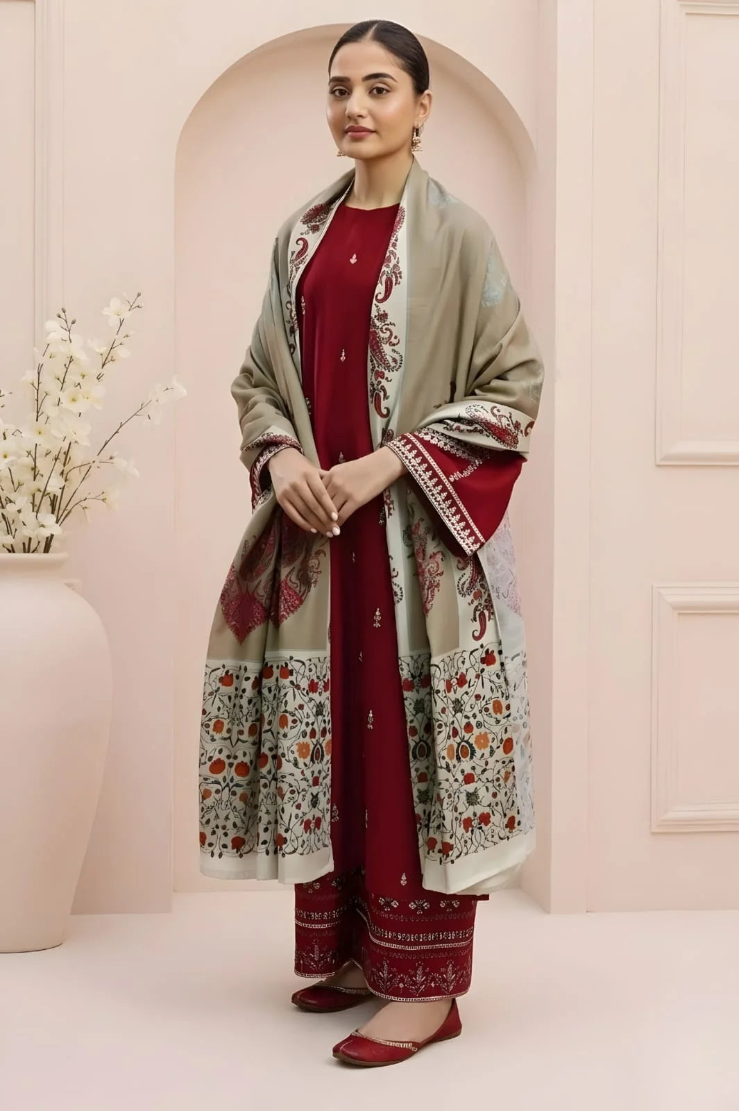 AA-14 Unstitched Embroidered Lawn Suit 3pc With Digital Printed Dupatta