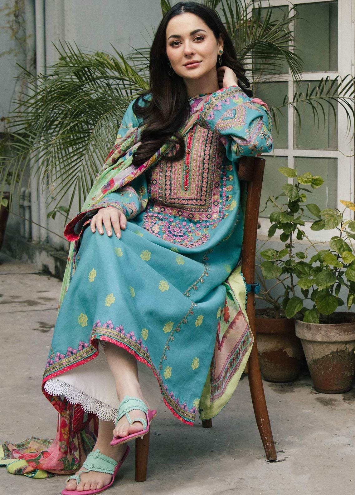 ZH-2733 Unstitched Fully Embroidered Dhanak Suit With Digital Printed Wool Shawl