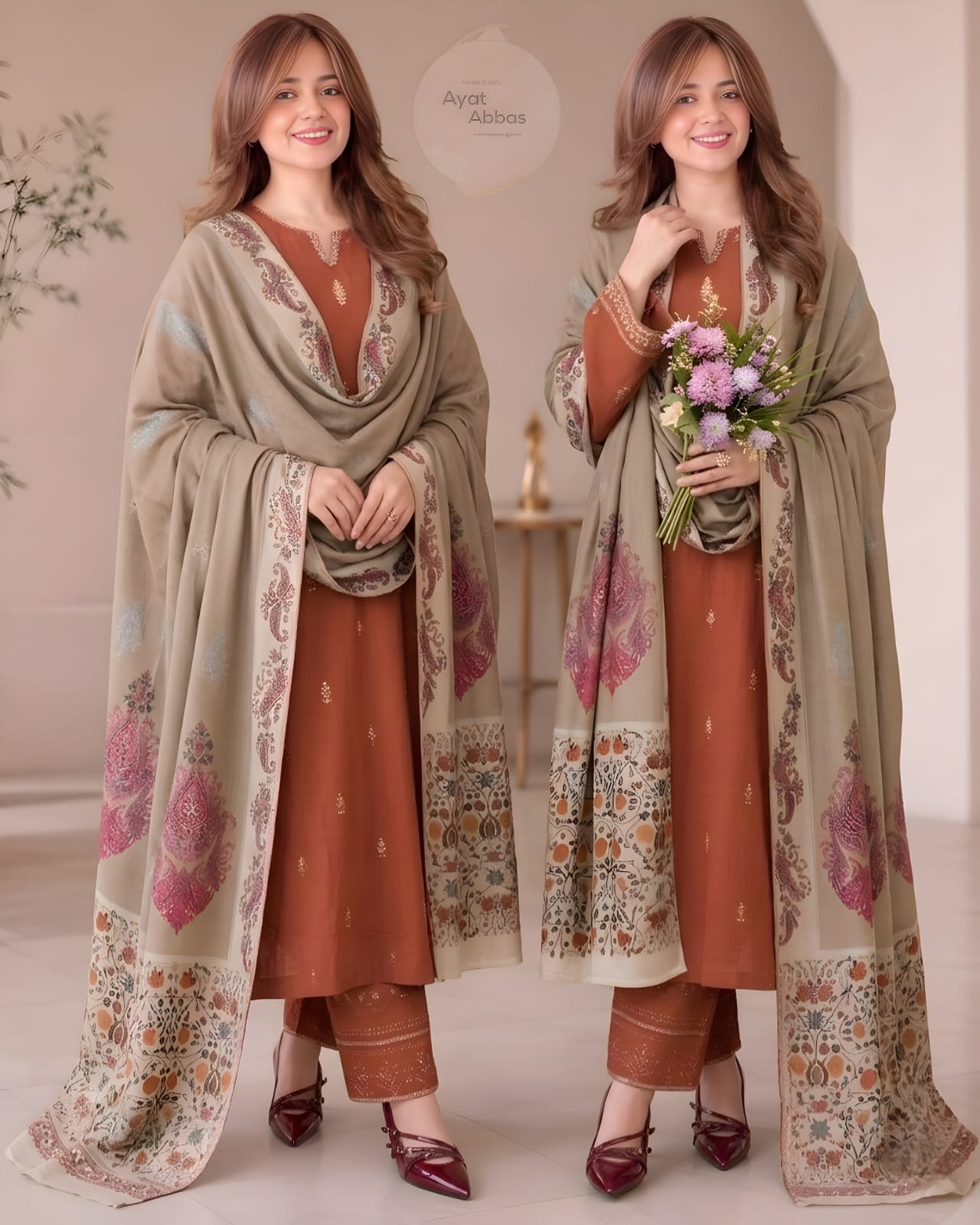 Unstitched Embroidered Lawn Suit 3pc With Digital Printed Dupatta