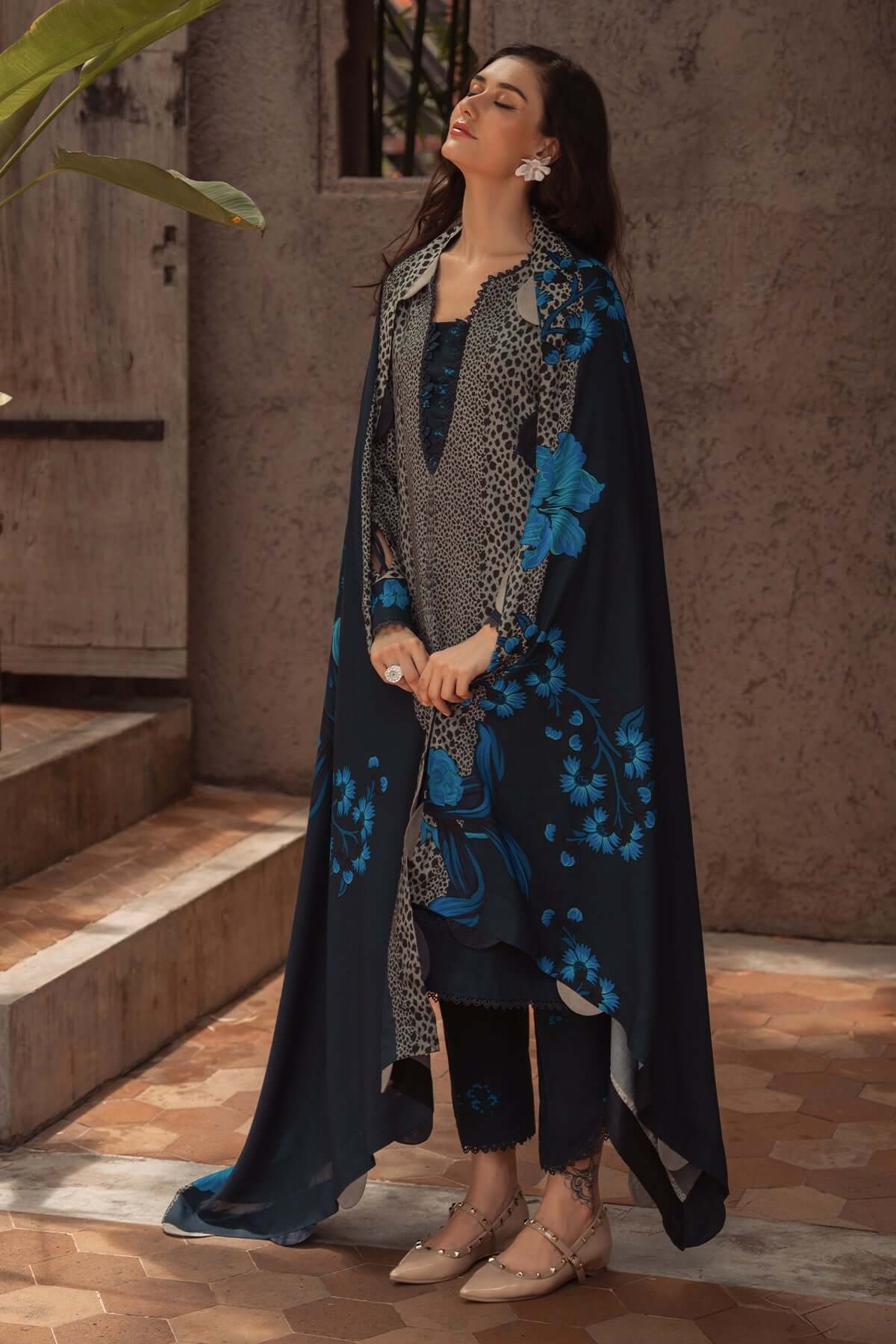 Digital Printed Khaddar Suit 3pc with Khaddar Digital Printed Dupatta
