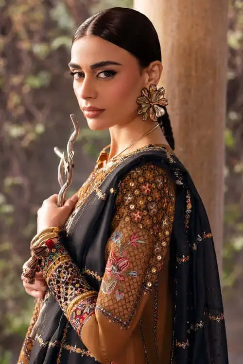 JZ-2920 Unstitched Heavy Embroidered Dhanak Suit With Four-sided Embroidered Dhanak Shawl