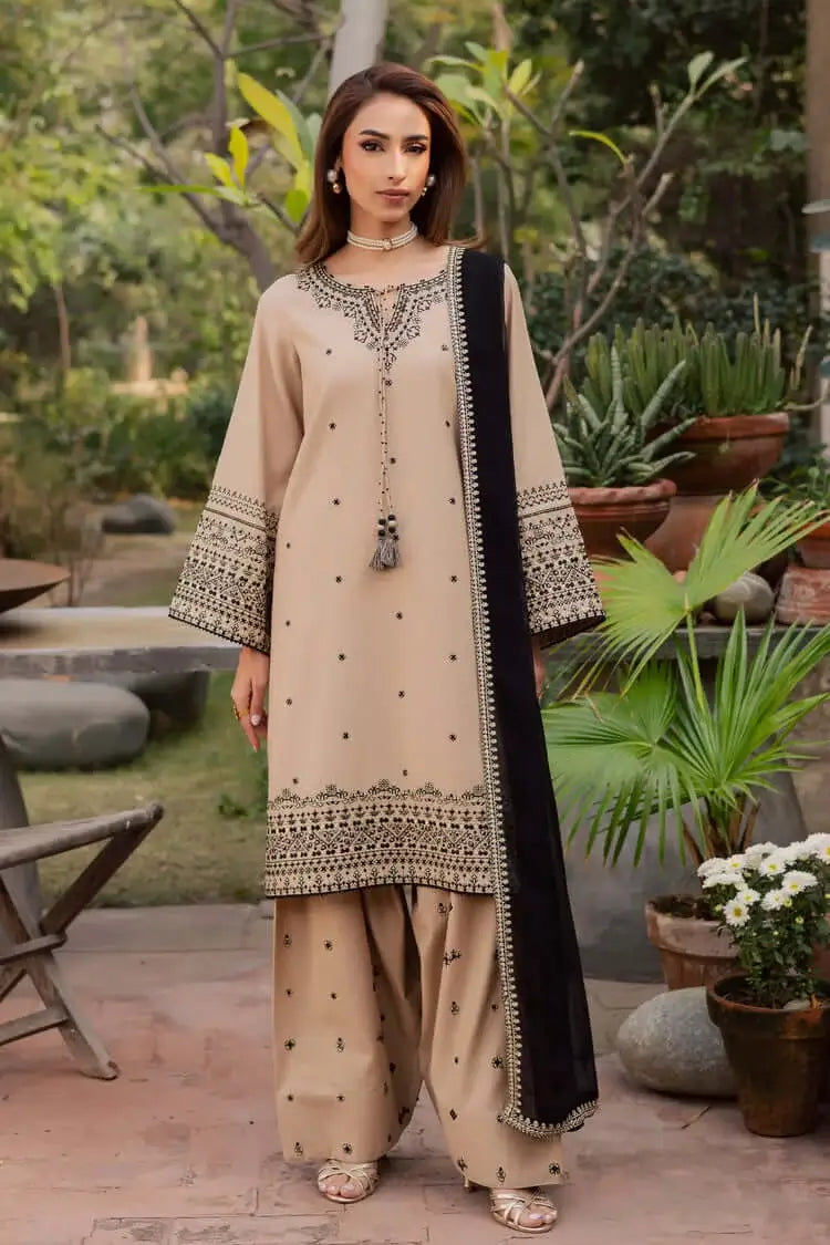 Unstitched Heavy Embroidered Dhanak Suit With Full Embroidered Dhanak Shawl