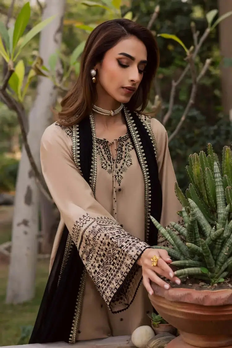 Unstitched Heavy Embroidered Dhanak Suit With Full Embroidered Dhanak Shawl