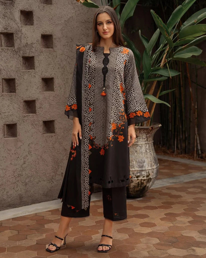 Digital Printed Khaddar Suit 3pc with Khaddar Digital Printed Dupatta