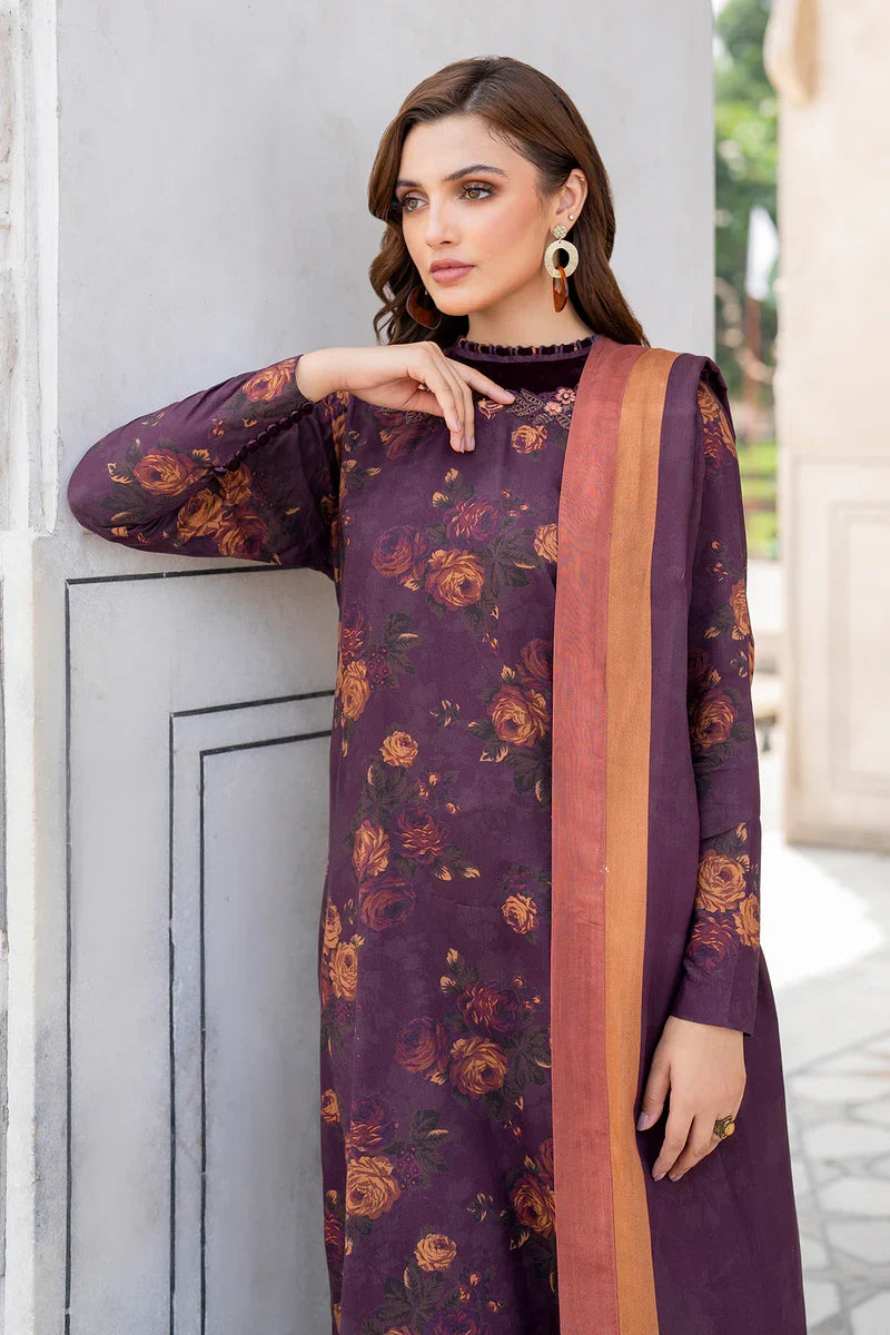 BK-184 Khaddar 3pc Digital Printed Suit With Digital Printed Khaddar Dupatta