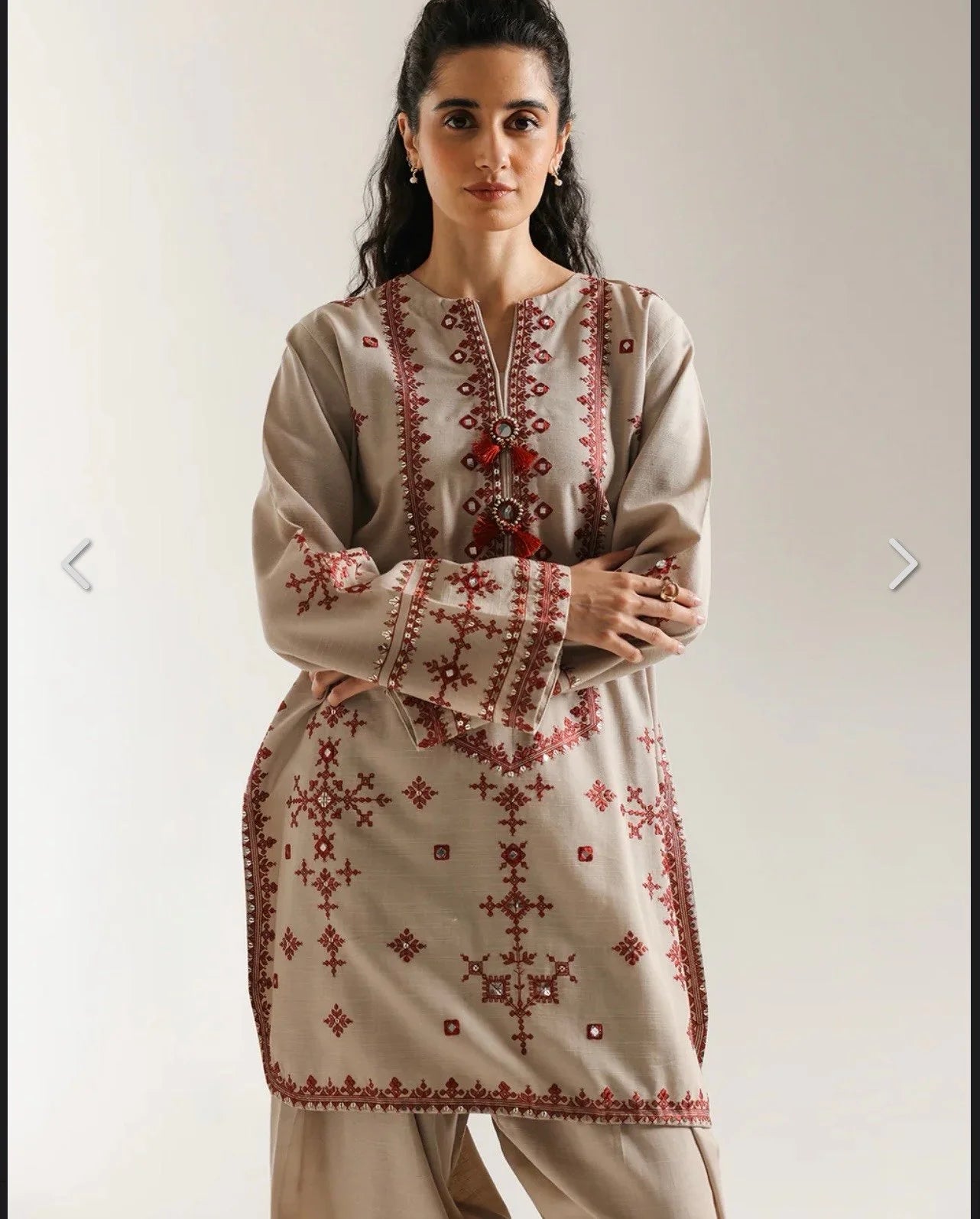 2 Piece-Unstitched Embroidered Lawn With Lawn Embroidered Trouser