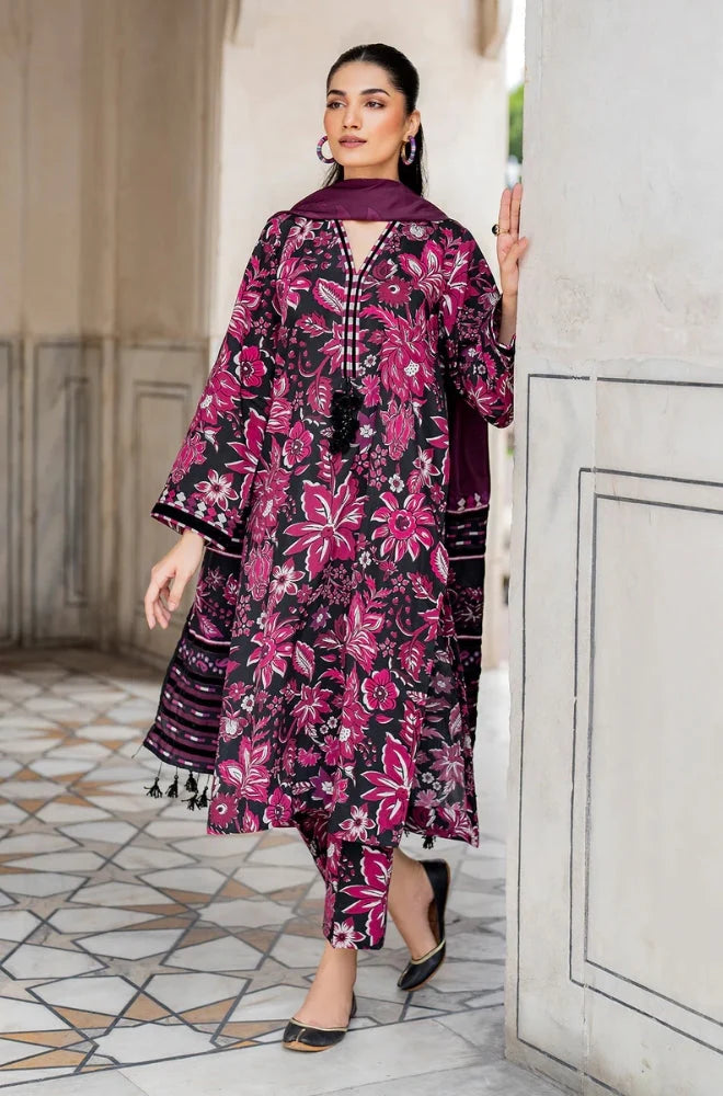 BK-187 Khaddar 3pc Digital Printed Suit With Digital Printed Khaddar Dupatta