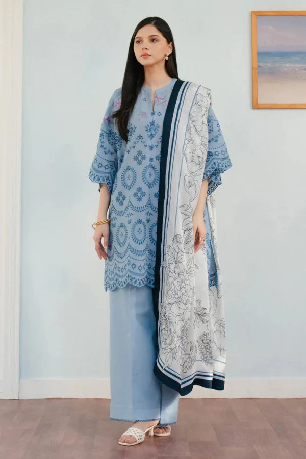 CO 2610 Unstitched Fully Embroided Lawn Suit With Printed Polly Lawn Dupatta