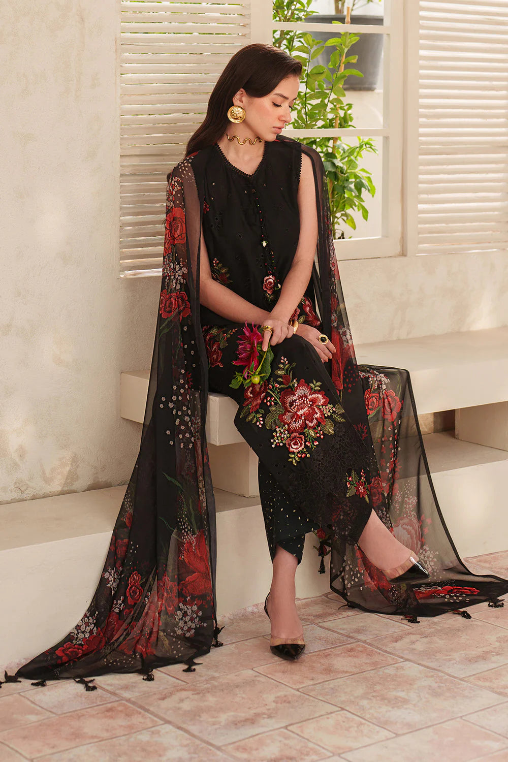 BQ-209 Lawn Unstitched Digital Printed Shirt With Printed Lawn Dupatta