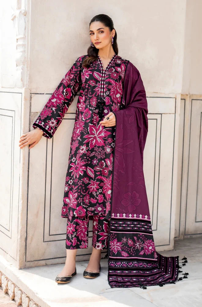 BK-187 Khaddar 3pc Digital Printed Suit With Digital Printed Khaddar Dupatta
