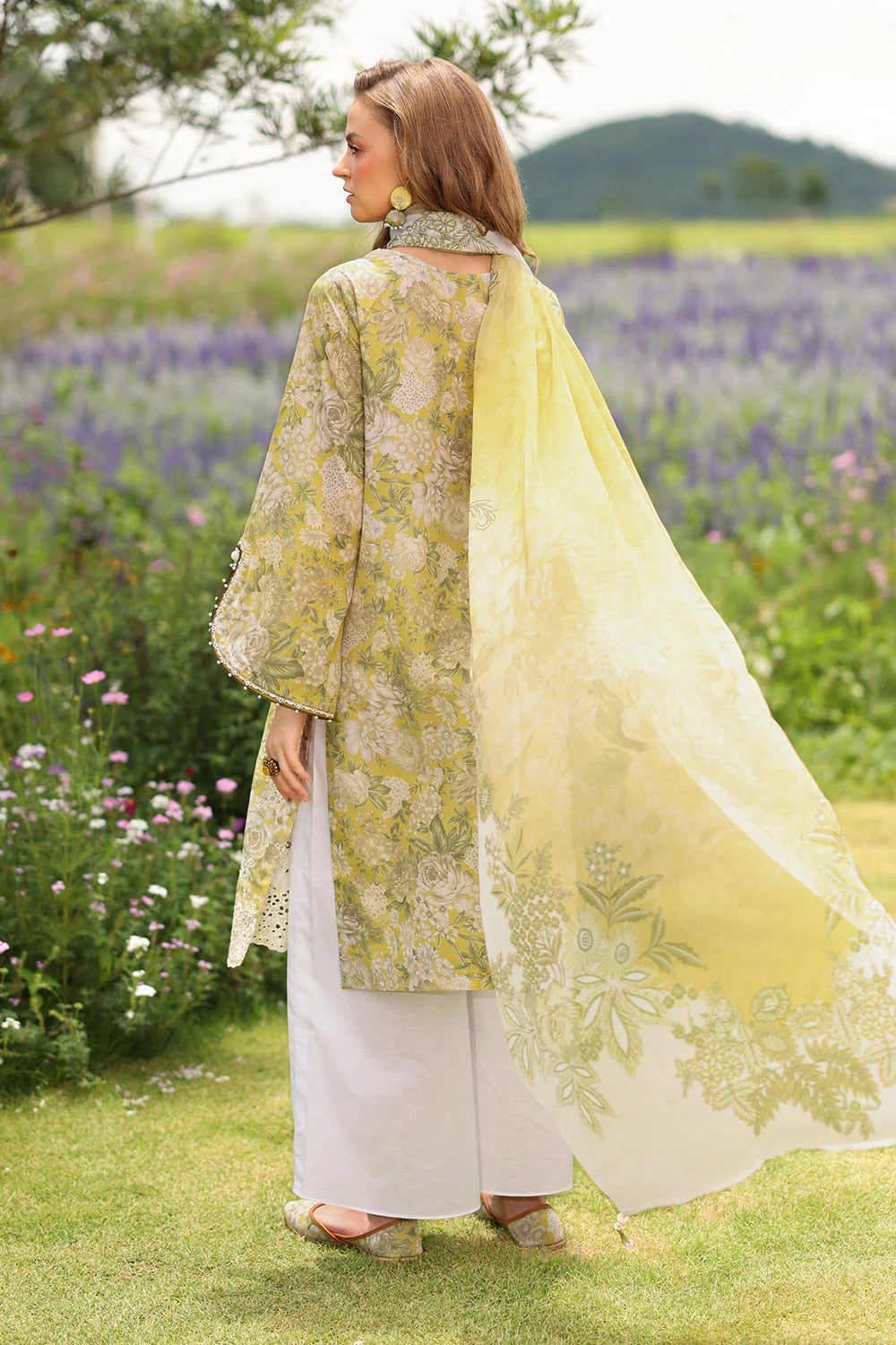 BQ-203 Unstitched Printed Lawn Shirt With Printed Lawn Dupatta