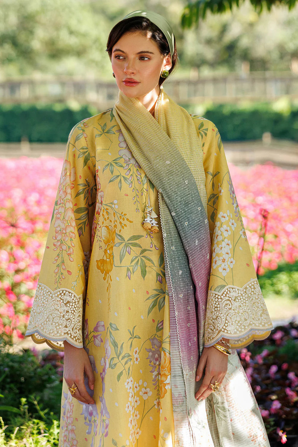 JZ-205 Unstitched Printed Lawn Shirt With Printed Lawn Dupatta
