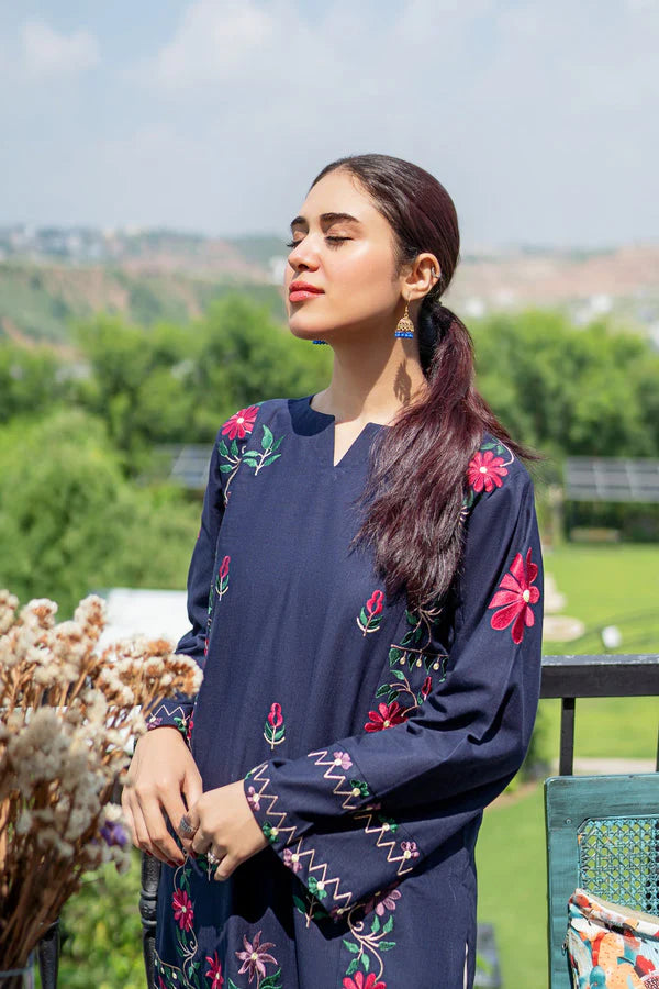 MB-70 Lawn 2-Pic-Unstitched Embroidered Shirt With Embroidered Trouser