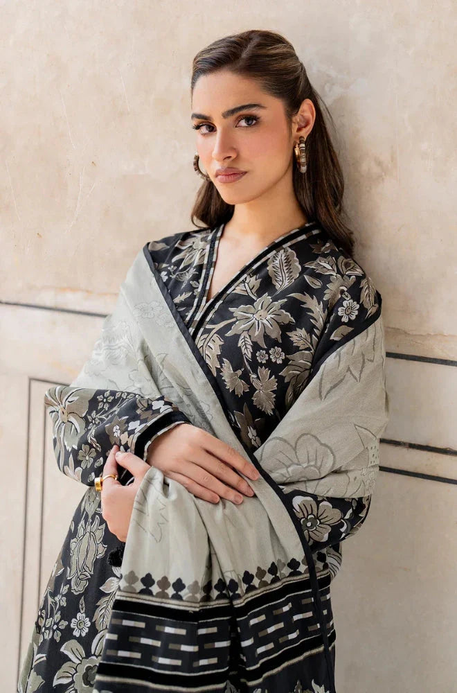 BK-186 Digital Printed Khaddar Suit 3pc with Khaddar Digital Printed Dupatta