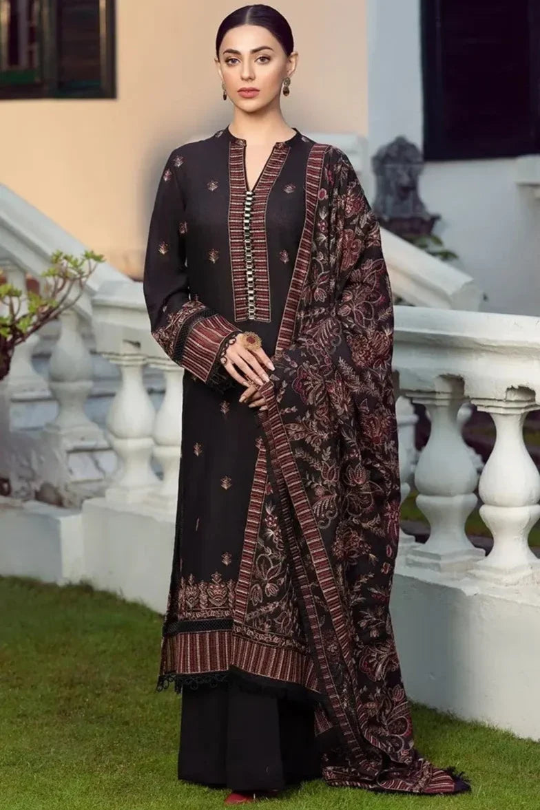 BR-1020 Dhanak Embroidered Suit with Dhanak Embroidered Shawl