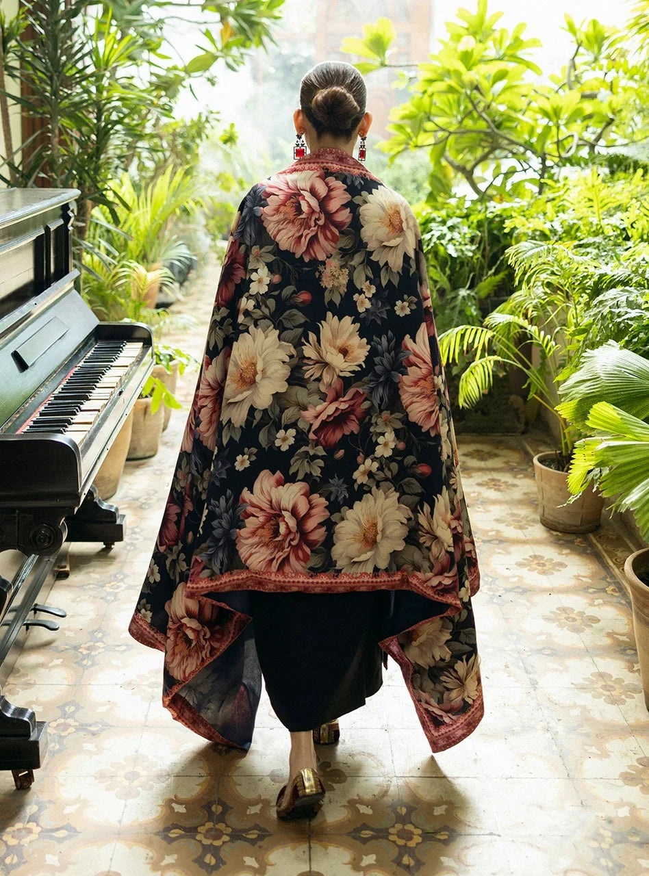 Unstitched Fully Embroidered Dhanak Suit Printed Wool Shawl